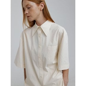 WILLOW cotton half sleeve shirts [ivory]