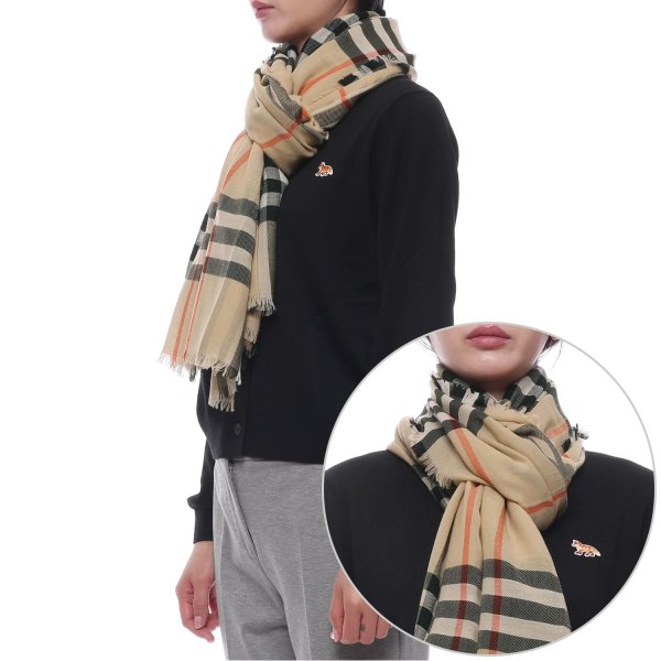 [부산점] 25FW 여성 체크 울 머플러 (8085069 SAND W 25F)