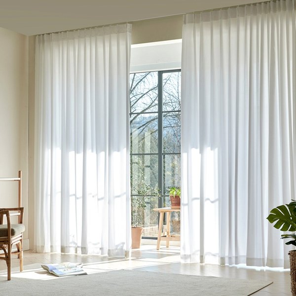 소프트밀크 나비주름 쉬폰커튼 대형