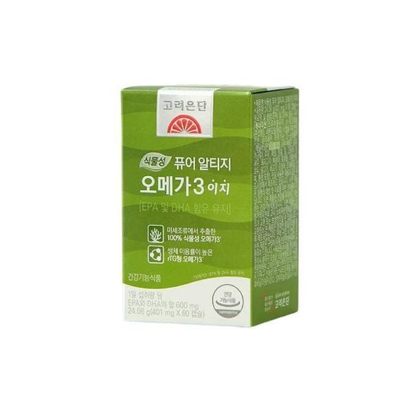 고려은단 식물성 퓨어 알티지 rTG 오메가3 이지 1개월분 60캡슐 x 1개 (S36118278)