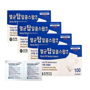 멸균 탑 알콜스왑 100매입x4개 알콜솜 낱매 소독솜