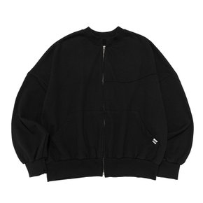HEAVY WORK OVER FIT SWEAT ZIP-UP (BLACK)