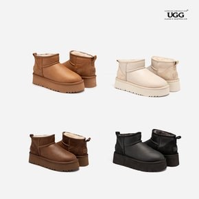 호주어그 오즈웨어 26FW 울트라미니 4.5cm 플랫폼 오일레더 어그부츠 양털부츠 OB658PO