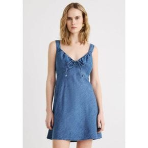 Abercrombie  Fitch 아버크롬비 앤 피치 러쉬드 미니 - 데님 드레스 파란 7774634