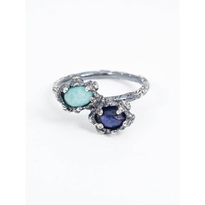 HR 130R_Double Gemstone Ring (Blue)