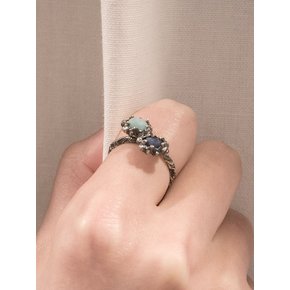 HR 130R_Double Gemstone Ring (Blue)