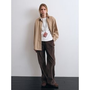 One-tuck Corduroy Wide Pants (Brown)