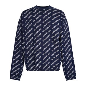 [해외배송] 발렌시아가 크루넥 스웨터 736247/T3233 8502 NAVY/WHITE