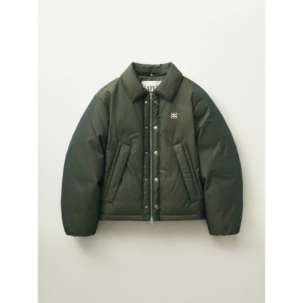 레체 투 톤 덕 다운 패딩_글리터 그린 브라운