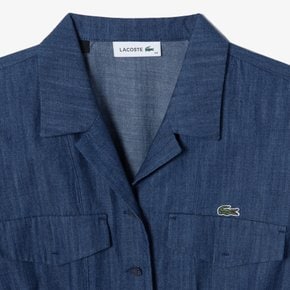 [시흥점] 여성 데님라이크 반팔 셔츠 드레스 EF206E-55G