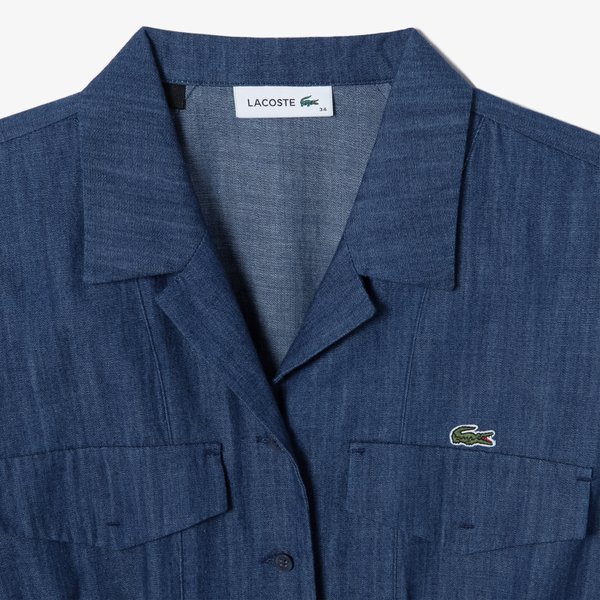 [시흥점] 여성 데님라이크 반팔 셔츠 드레스 EF206E-55G