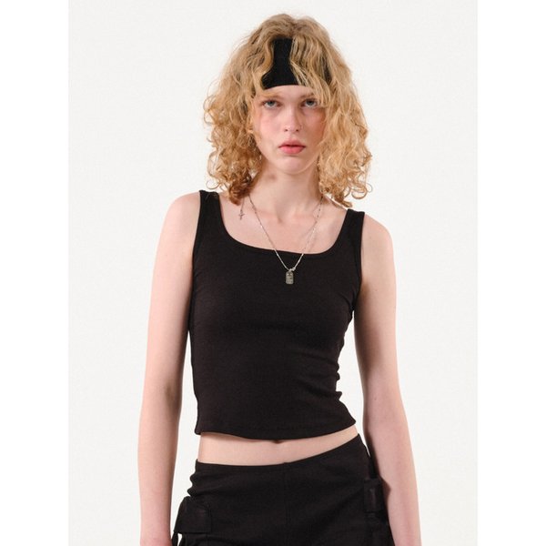 Symbol Ribbed Sleeveless (Black)