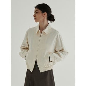 Soft Cotton Collar Blouson (Ivory)