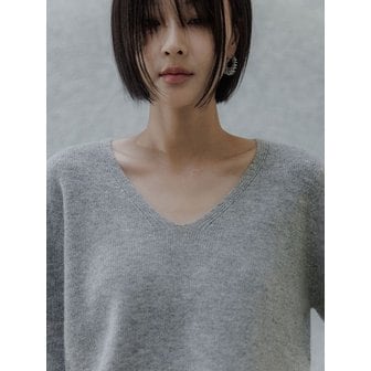 메무아 블랑 울캐시 홀가 브이넥 니트