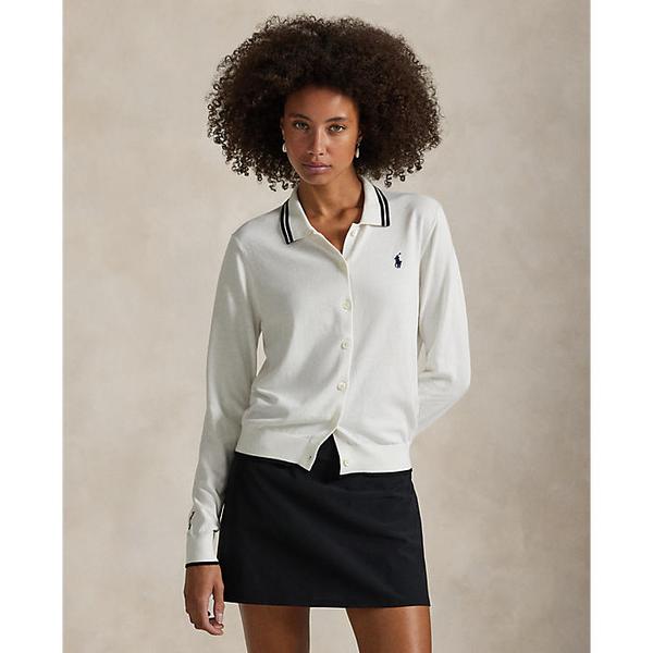 폴로 골프 여성 코튼 블렌드 폴로 칼라 카디건(WMXGSWENDW20002100)