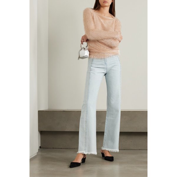 시에드레스 지니 프레이드 장식 하이웨이스트 와이드 진 1647597329210119