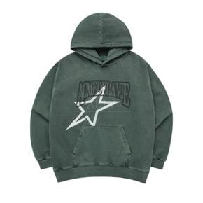 STAR AE LOGO PIGMENT WASHING HOODIE GREEN 스타AE로고 후드 그린 HDLAEG-GRN