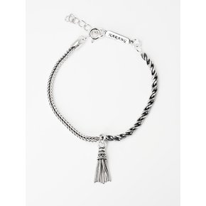 HR 132B_Tassel Half & Half Chain Bracelet
