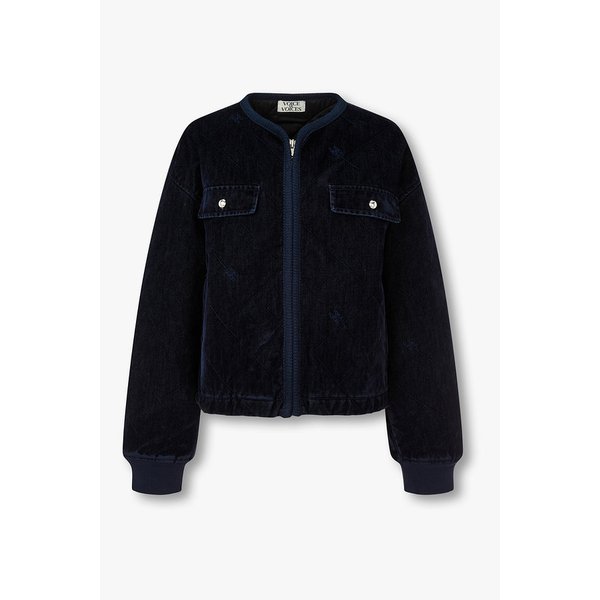 벨벳 퀼티드 데님 숏 점퍼 7116155102147