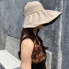 어스 여성 돌돌이 햇볕가리개 UV 자외선차단 모자 여자 여름 썬캡 바캉스 모자