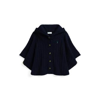 폴로 랄프 로렌 랄프 로렌 베이비 여아 미니 케이블 코튼 후드 판초(CWPOSWEF6820215410)