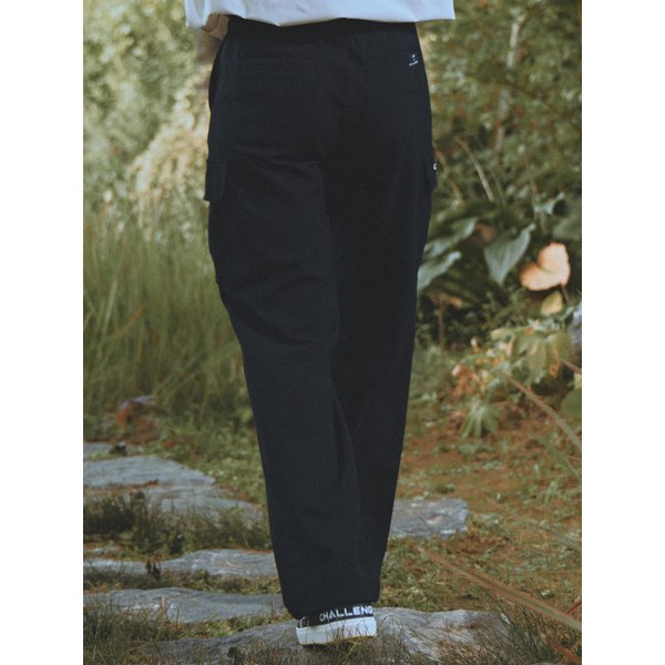 여성 울라이크 카고포켓 와이드팬츠 블랙