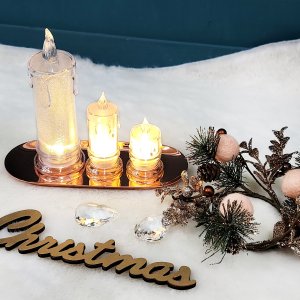 더라임코리아 LED 캔들 크리스탈 무드등 중형 오브제 크리스마스 장식 홈파티