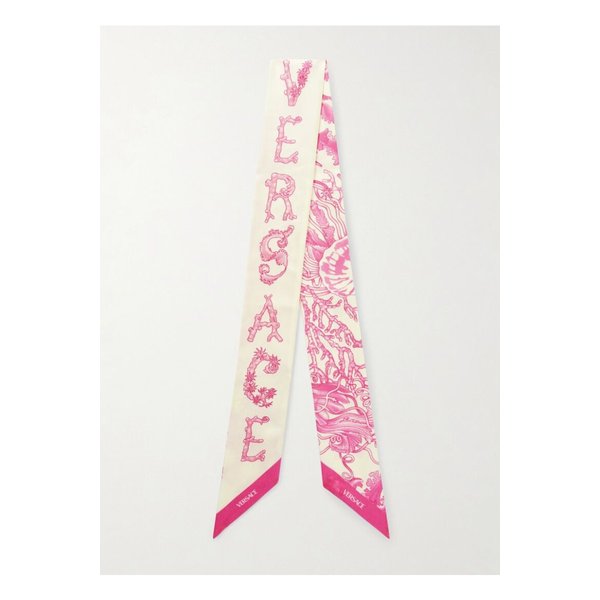 프린트 실크 트윌 스카프 핑크 46376663162890919