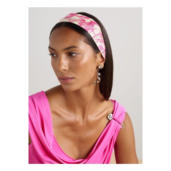 프린트 실크 트윌 스카프 핑크 46376663162890919