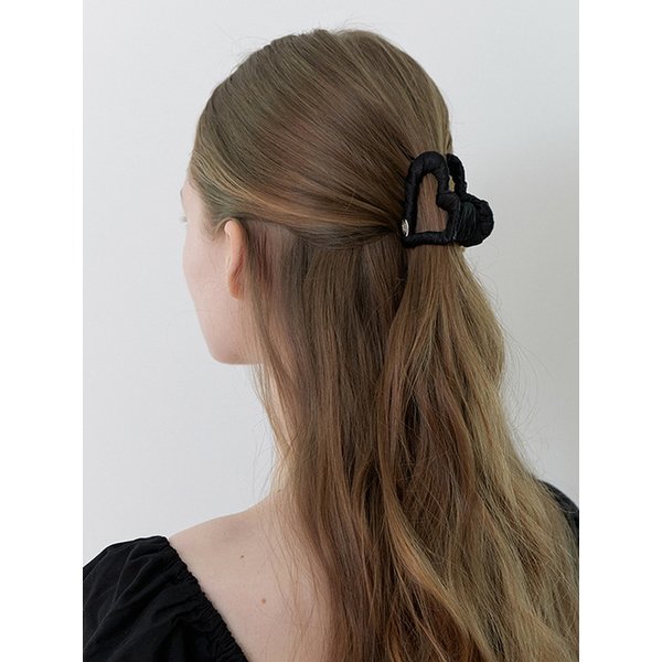 luna satin heart claw - black
