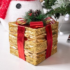 3단 골드 아메카 선물상자 30cm 크리스마스 장식 소품