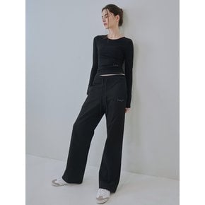 Cozy lazy wide sweatpants (Black)