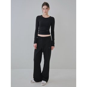 Cozy lazy wide sweatpants (Black)