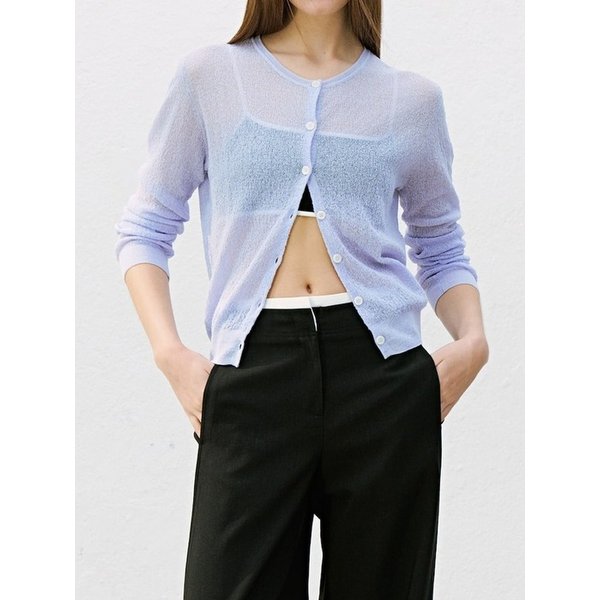 Sheer Knit Cardigan  Lavender (KE655AM03T)