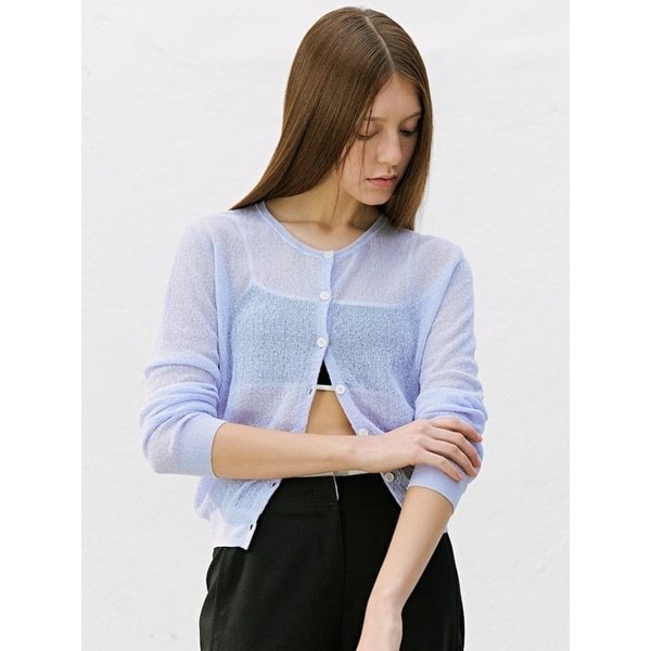 Sheer Knit Cardigan  Lavender (KE655AM03T)