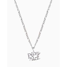 PLAY NICE PENDANT SILVER CHAIN NECKLACE 레터링 팬던트 실버 체인 목걸이