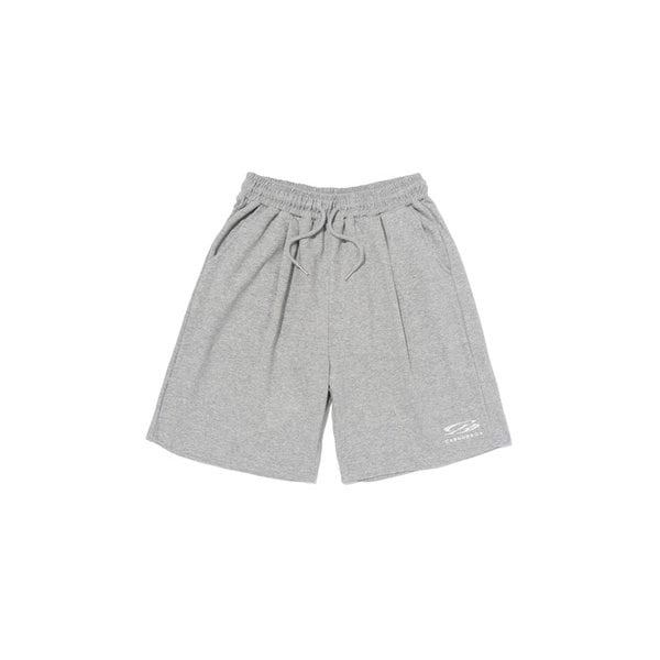 CIRCLE ONE TUCK SMALL LOGO HALF PANTS (GRAY)