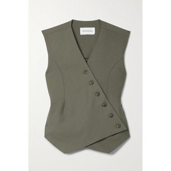 더프랭키샵 메이사 비대칭 우븐 베스트 밀리터리 그린 1647597283500457