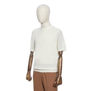 S/S 아이보리 조직 라운드 반팔 / 16GG 니트 POBMKT67A