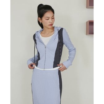 에고이스트 [시흥점] 여성 배색 자수 포인트 후드 집업 (ES1CZ760)