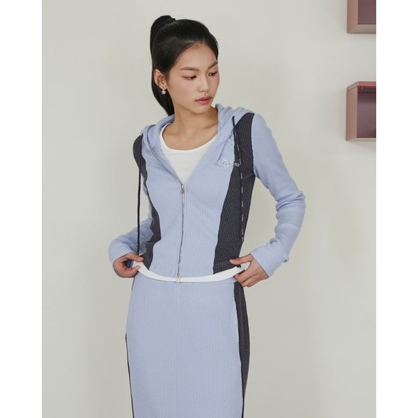 [시흥점] 여성 배색 자수 포인트 후드 집업 (ES1CZ760)