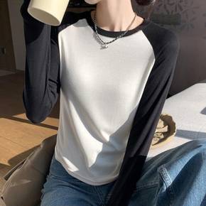 / 간절기 이너 쫀쫀 배색 찰랑핏 나그랑 티셔츠_5