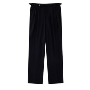 Tropical Wool soft adjust 2Pleats relaxed Trousers (Navy)