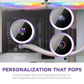 NZXT 크라켄 RGB 280 화이트 이지 워터 쿨링 CPU 쿨링 RL-KR280-W1 FN1872