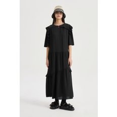 [온라인전용] 앞뒤 주름 롱 원피스 LQDAM25200