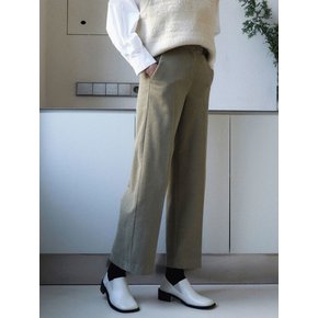 Vivid corduroy wide pants - khaki