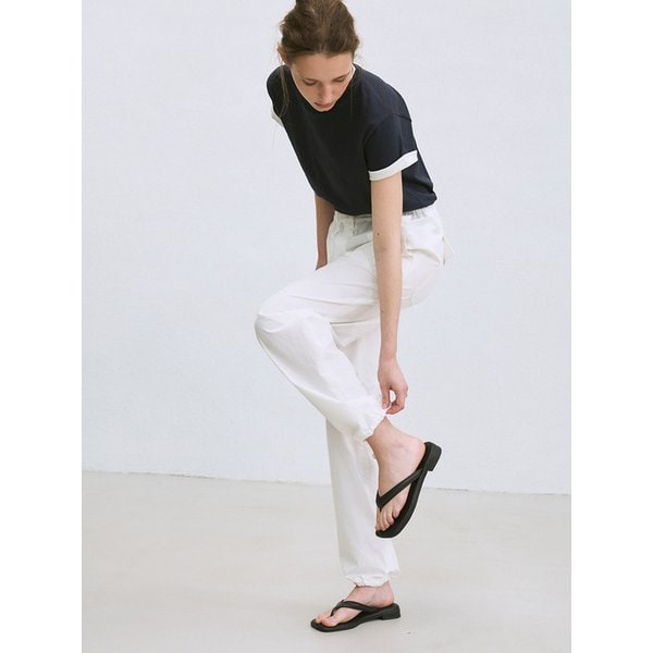 cotton pocket drawstring pants (white)