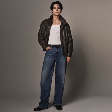 Calvin Klein Jeans 남성 배기핏 다크블루 CK 데님(4RB921G)