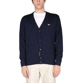 메종키츠네 CLASSIC CARDIGAN TRICOLOR FOX PATCH FU00501KT1036-NAP480 트리컬러 폭스패치 클래