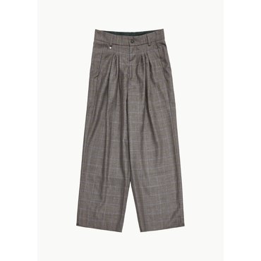 샵아모멘토 블레스 25FW Ultra Wide Pleated, Grey Blue Checks